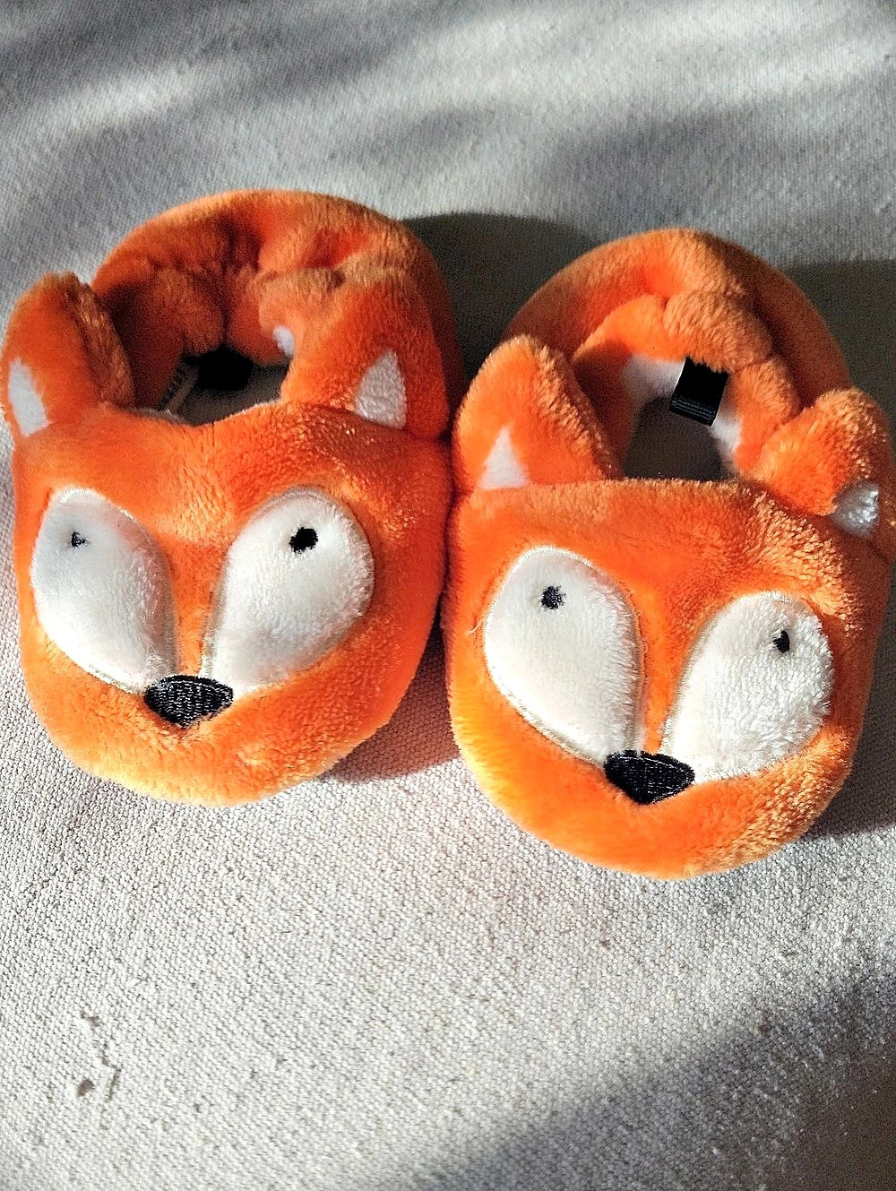 SG Footwear Fox Plush Slippers Orange & White Baby 9